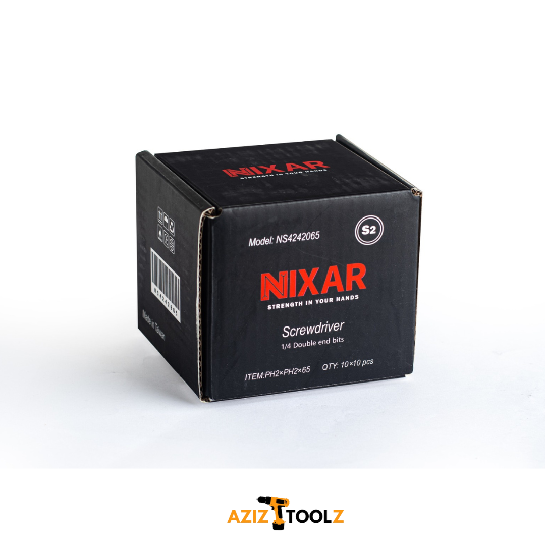 نوک پیچ گوشتی یک سر دوسو یک سر چهارسو نیکسار مدل 65 میلی متر