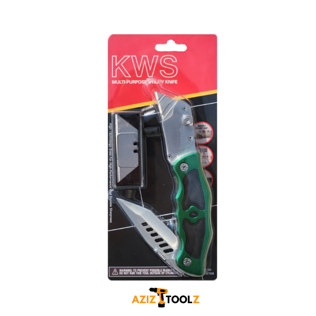 چاقو کاتر دو طرفه KWS رنگ سبز